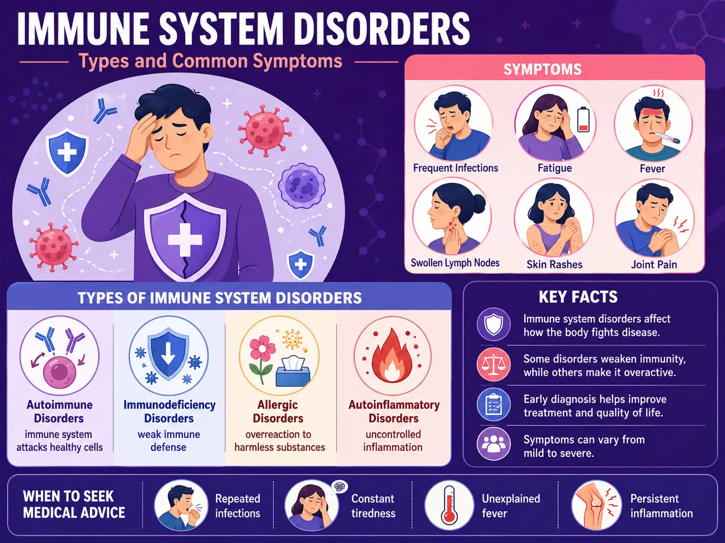 Immune System Disorders: Types, Symptoms & Treatment