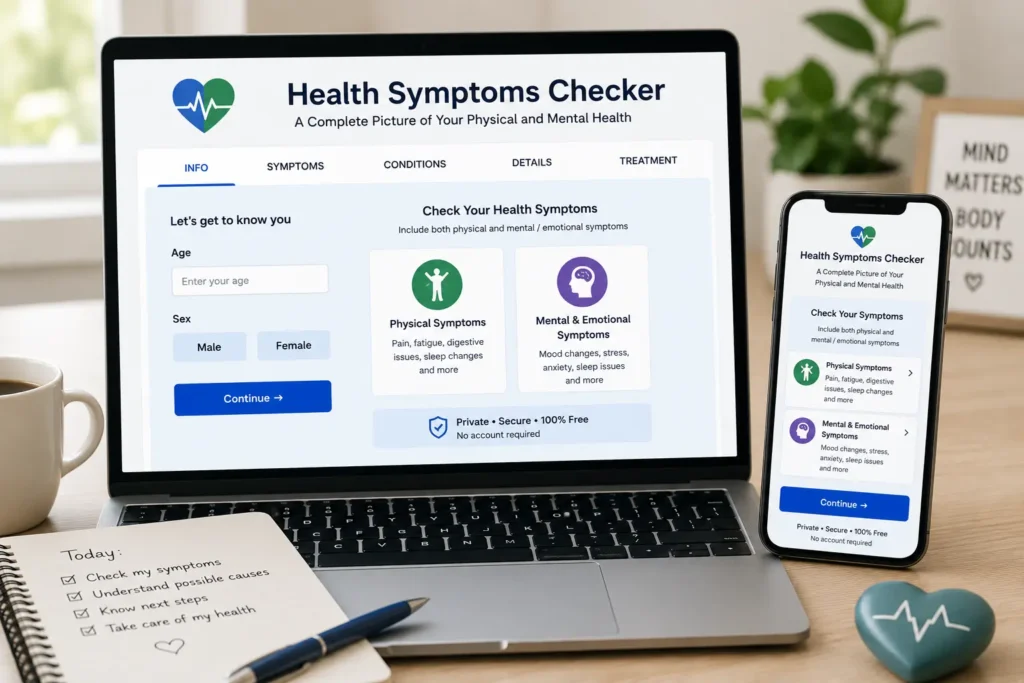 Health Symptoms Checker - Physical & Mental Health, Together